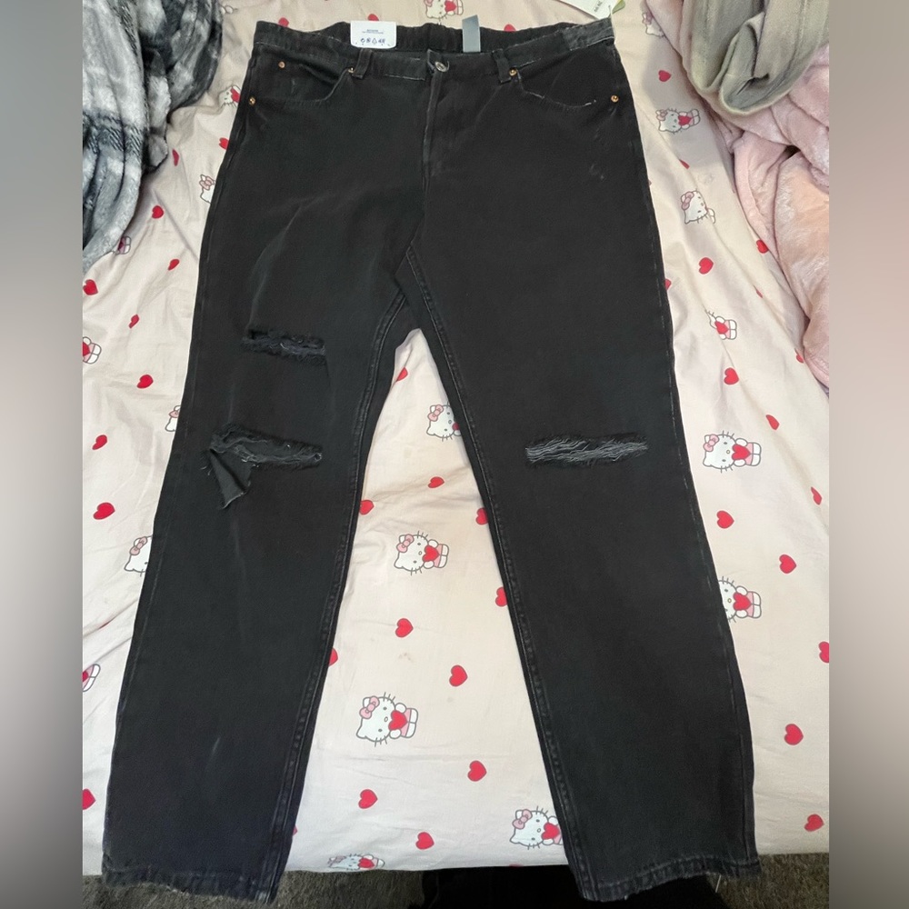 H&M Black Denim Boyfriend Jeans